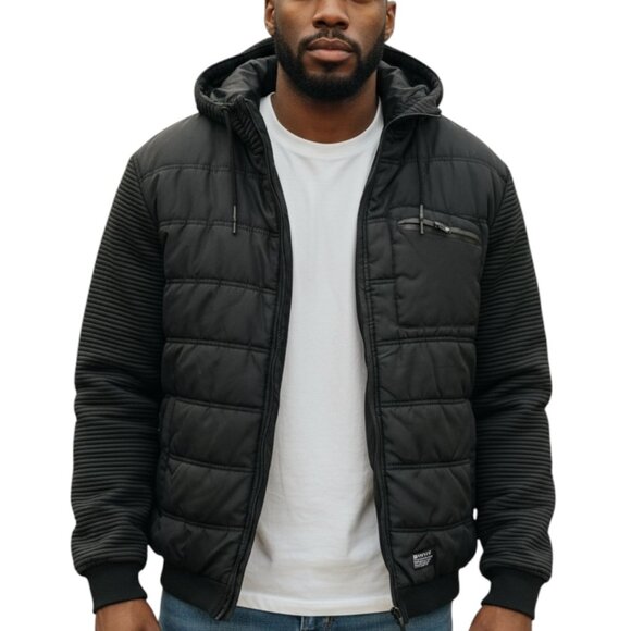 Matrix of Los Angeles Black Hooded Jacket-Size XL-Zippers-Side Pockets - Picture 1 of 8